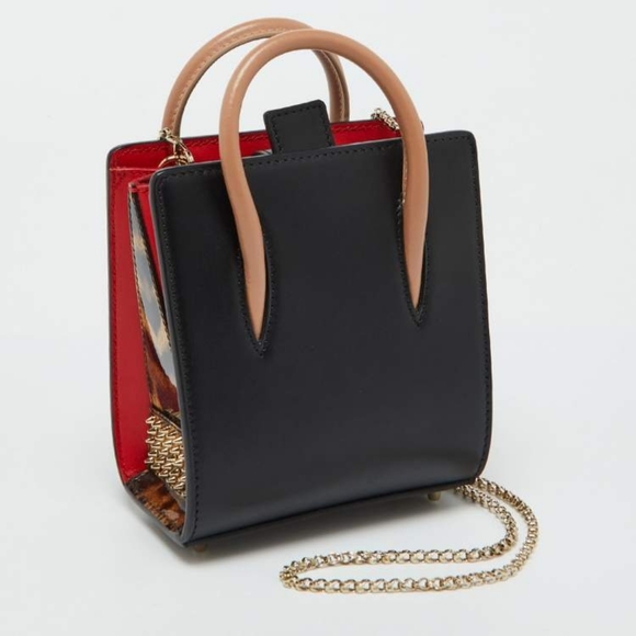 Christian Louboutin Handbags - Christian Louboutin Black Leather Nano 2 Way Spike Paloma Tote